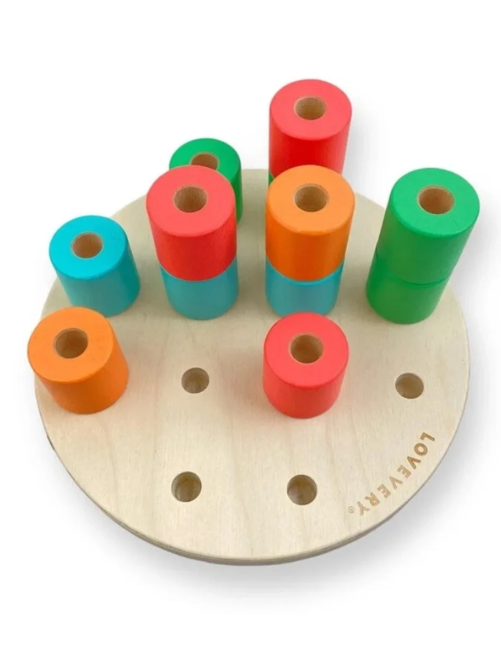 Lovevery Wooden Stacking Pegboard Montessori Toy from Adventurer Play Kit